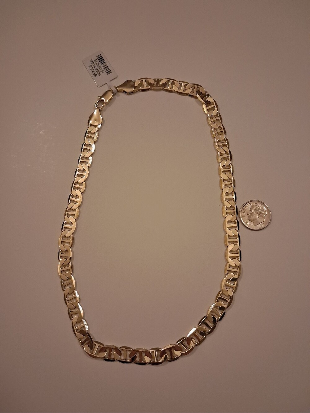 14K GOLD FILLED 18 INCH 9MM MARINER LINK NECKLACE. BRAND NEW WITH TAGS. #19